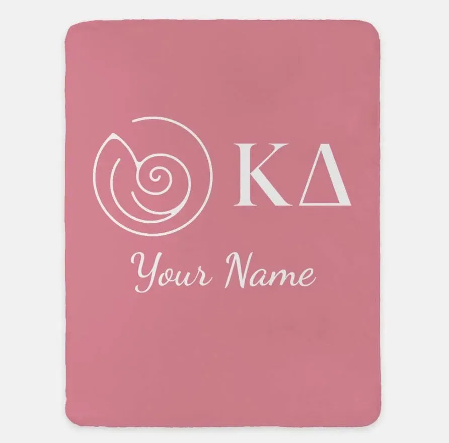 Personalized Kappa Delta XL 60x80 Sherpa Throw Blanket Pink Throw Blankets