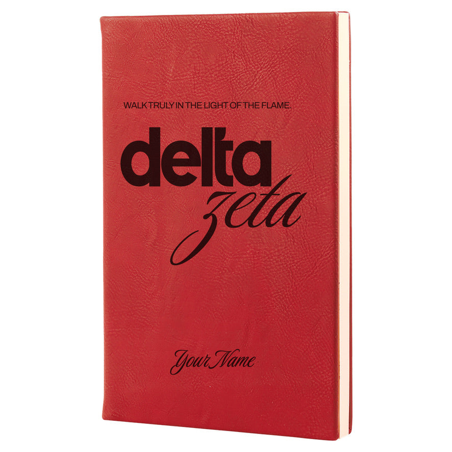 Delta Zeta Personalized Leatherette Notebook Journal | DZ