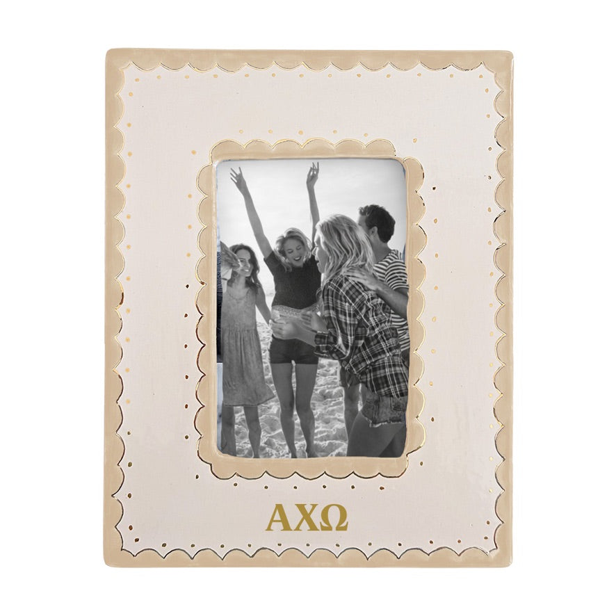 Alpha Chi Scallop Photo Frame | AXO Big Little Gift | Sister Keepsake