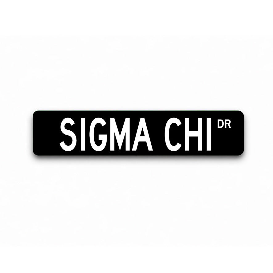 Sigma Chi Metal Street Sign | Custom College Fraternity Dorm Decor