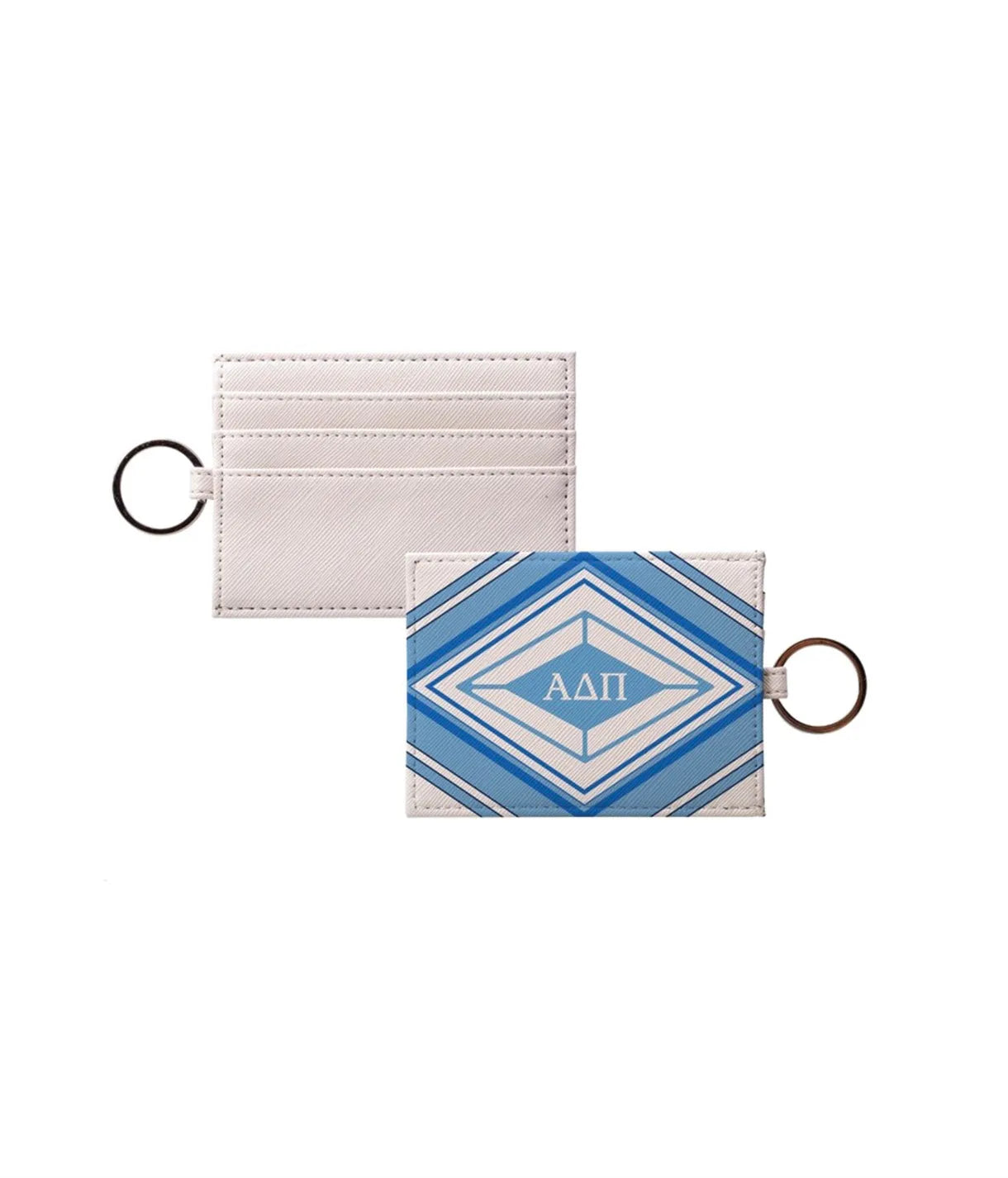 ADPi Vegan Saffiano Leather Keychain Cardholder - Diamond Travel Wallet