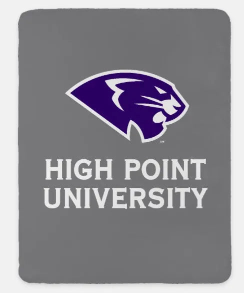 High Point University Panther Blanket XL 60x80 Gray Throw Blankets