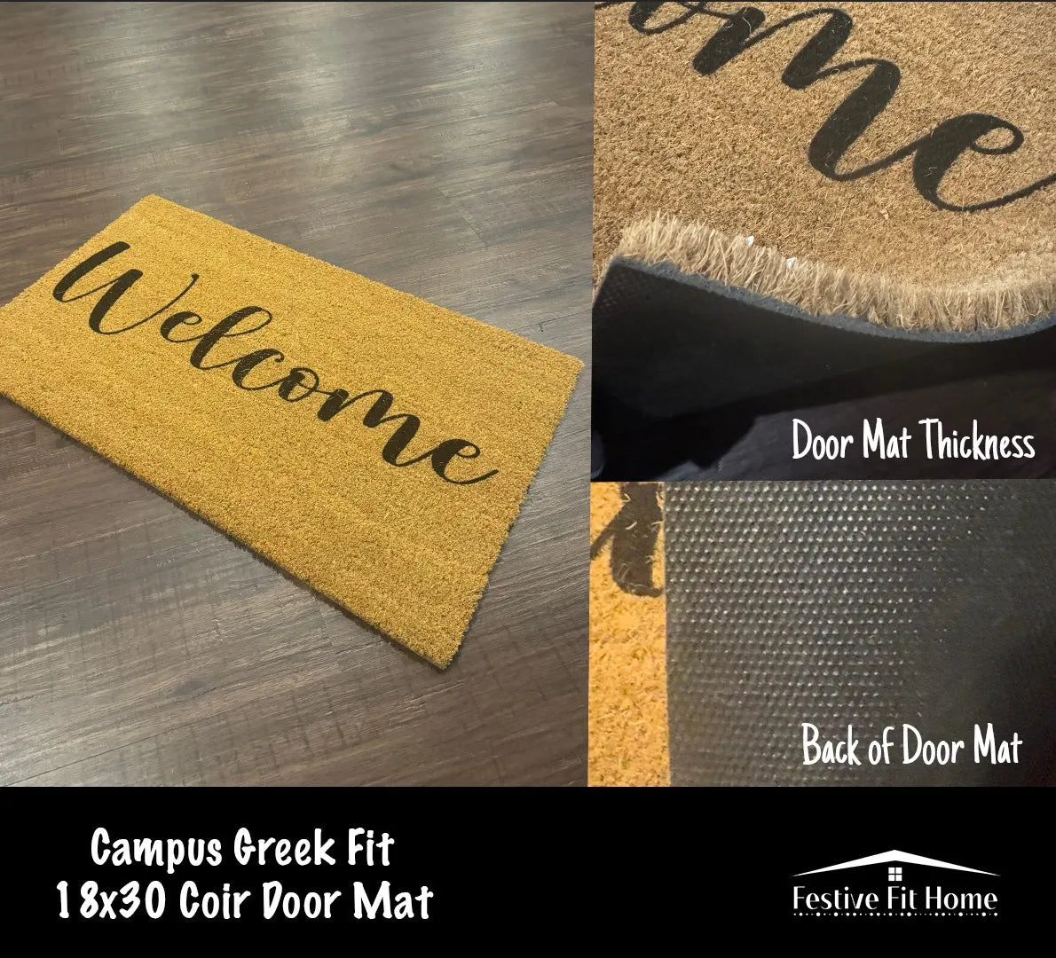 Alpha Sigma Alpha Coir Doormat - Boho Door Mats