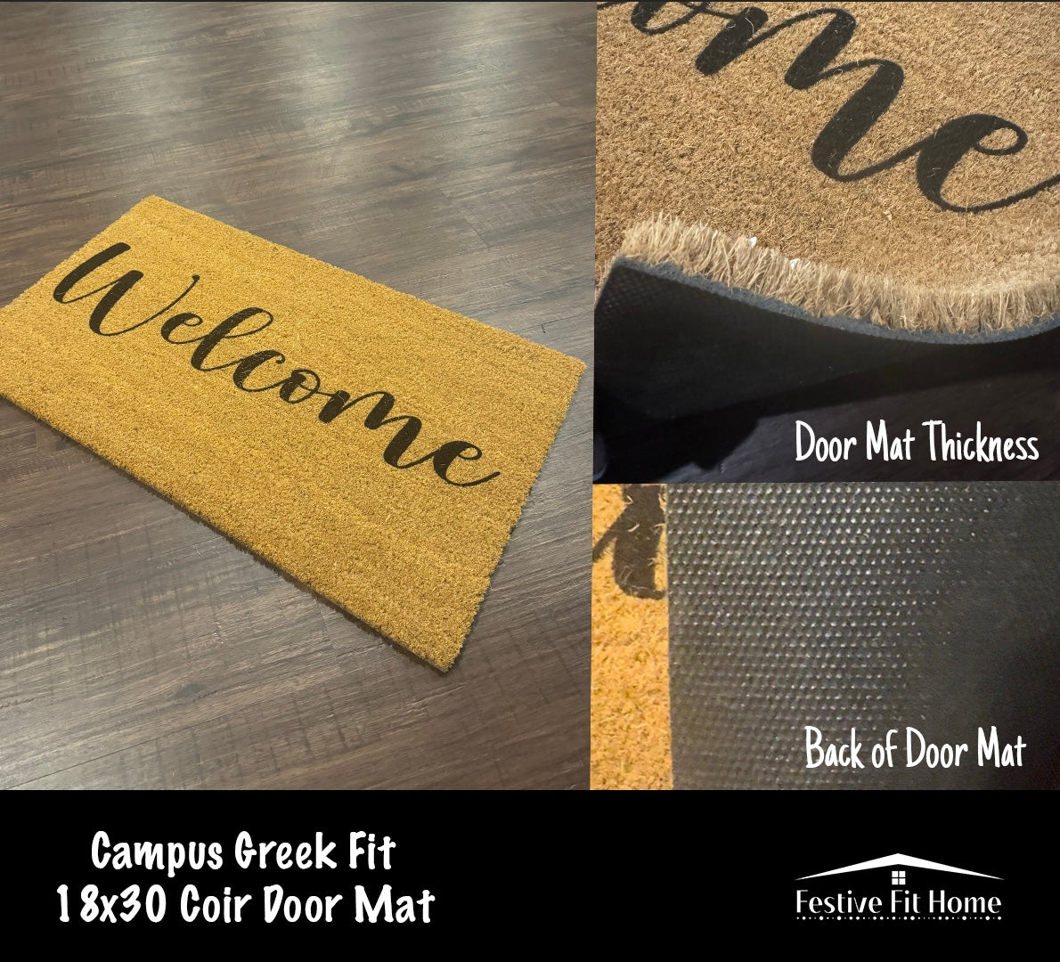 Festive Fit Home Campus Greek Fit 18xc30 Coir Door Mat