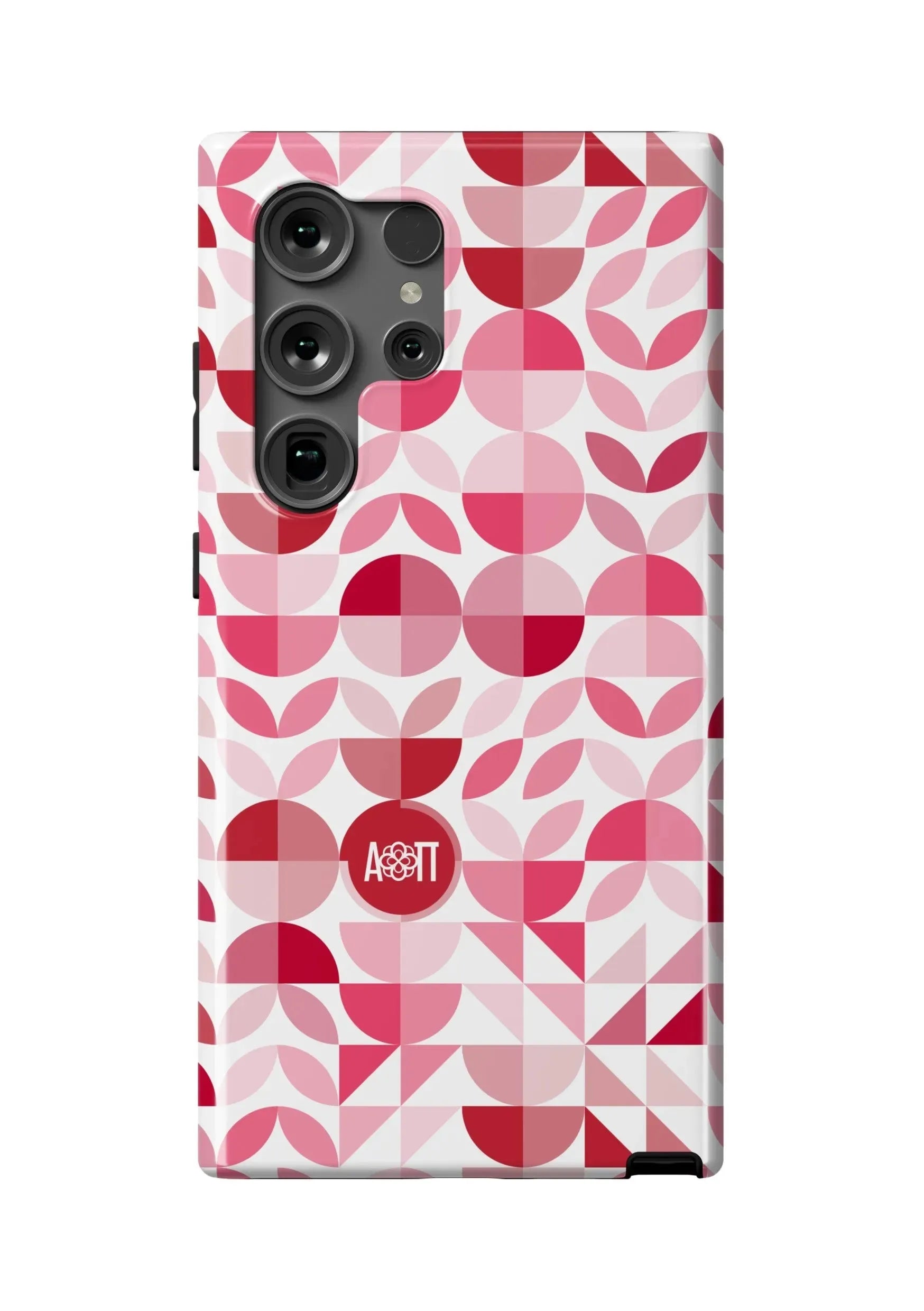 Alpha Omicron Pi Samsung Galaxy 24, 23 Mobile Phone Case - Geo Petals Gloss Mobile Phone Cases