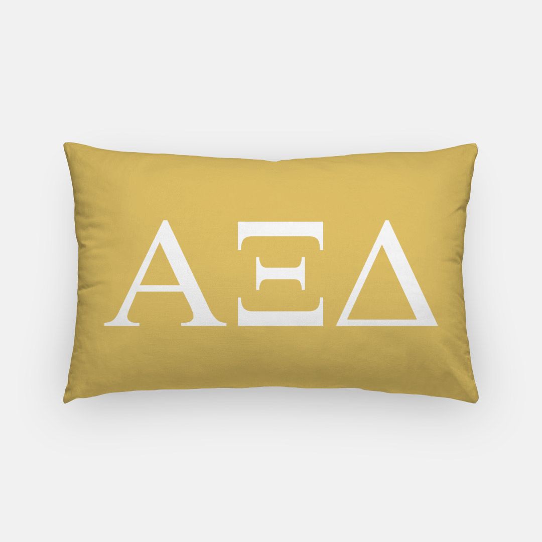 Alpha Xi Delta Lumbar Throw Pillow Cover - Greek Letters