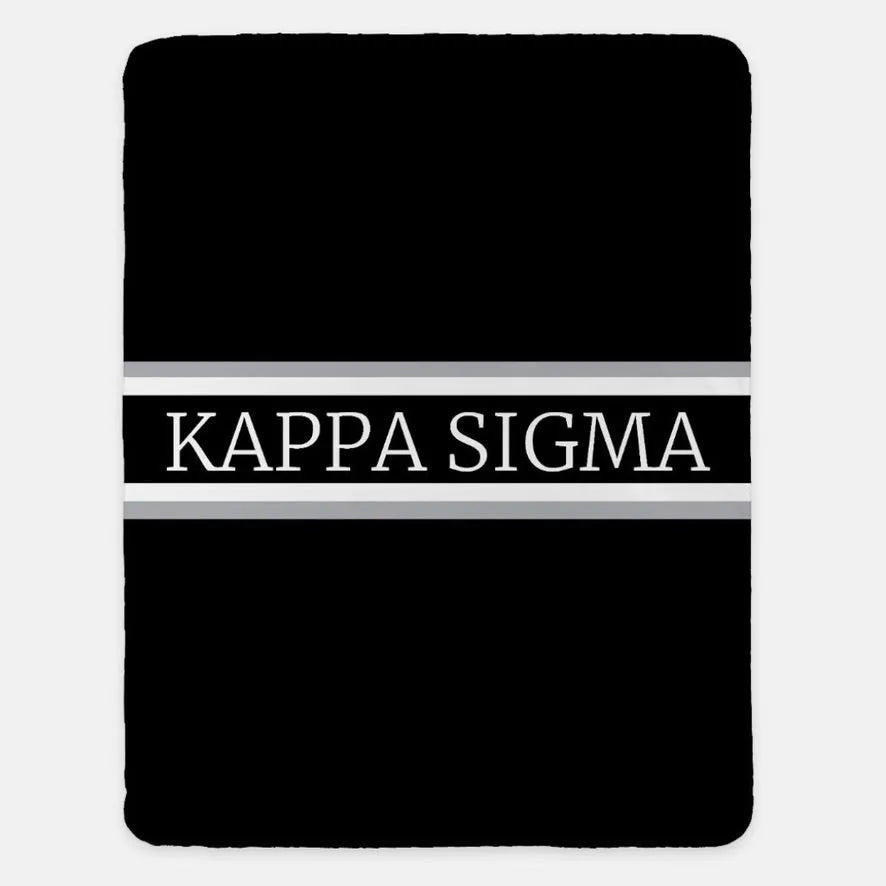 Kappa Sigma XL 60x80 Blanket - Traditional Center Band Black Throw Blankets