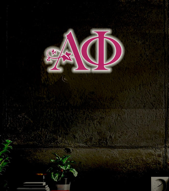 Alpha Phi UV LED Neon Sign w/ Dimmer | APhi Dorm Wall Art