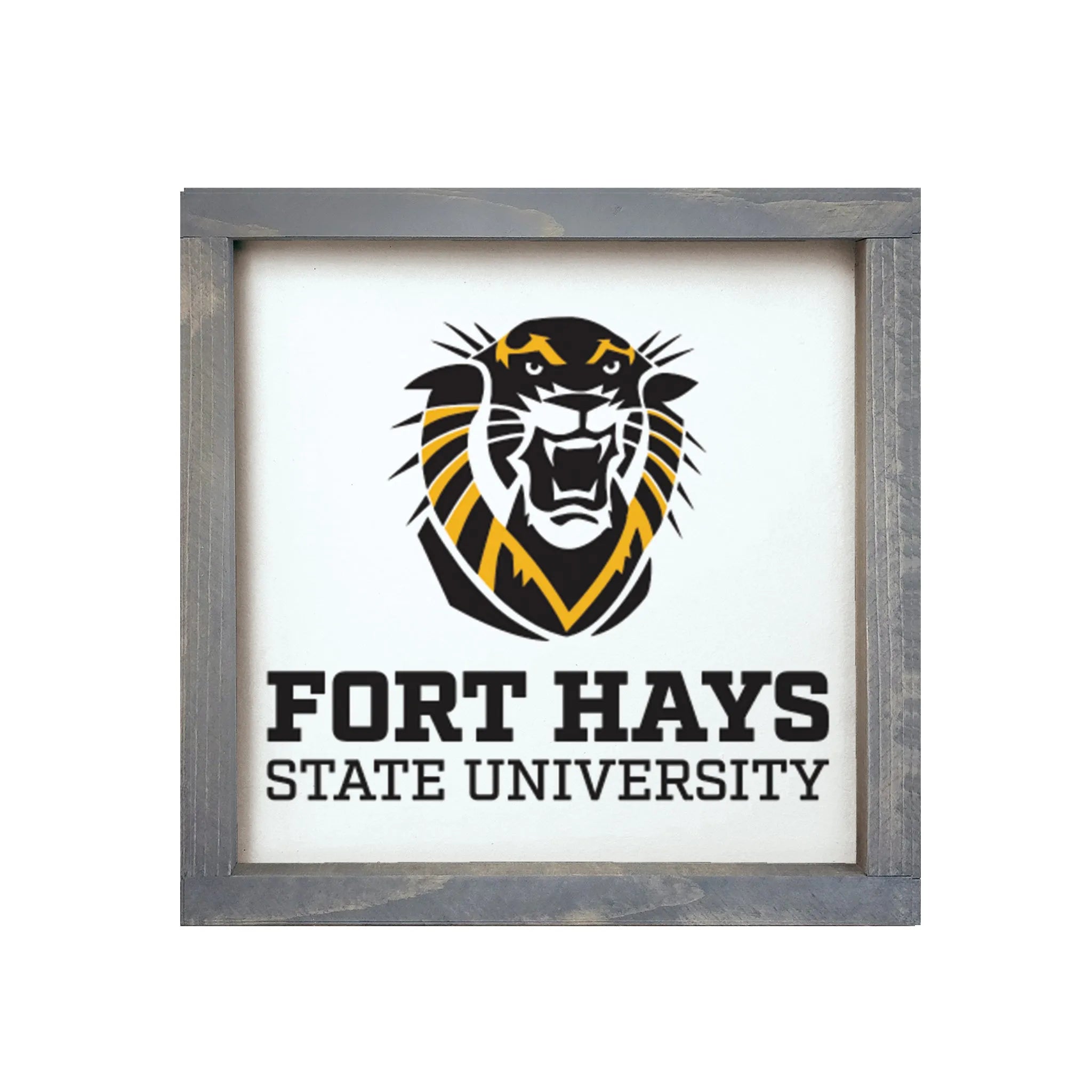 Fort Hays State University Traditional Wood Framed Sign - 12"x12"