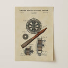 Fishing Reel US Patent Art Print | Nature Inspired Dorm Decor | Campus Greek Fit