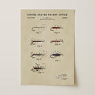 Fly Fishing Flies US Patent Wall Art | Nature Inspired Dorm Decor | Campus Greek Fit