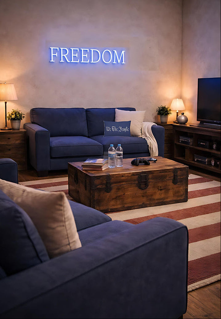 FREEDOM LED Neon Sign w/ Dimmer | Dorm Wall Sign | Bedroom Sign