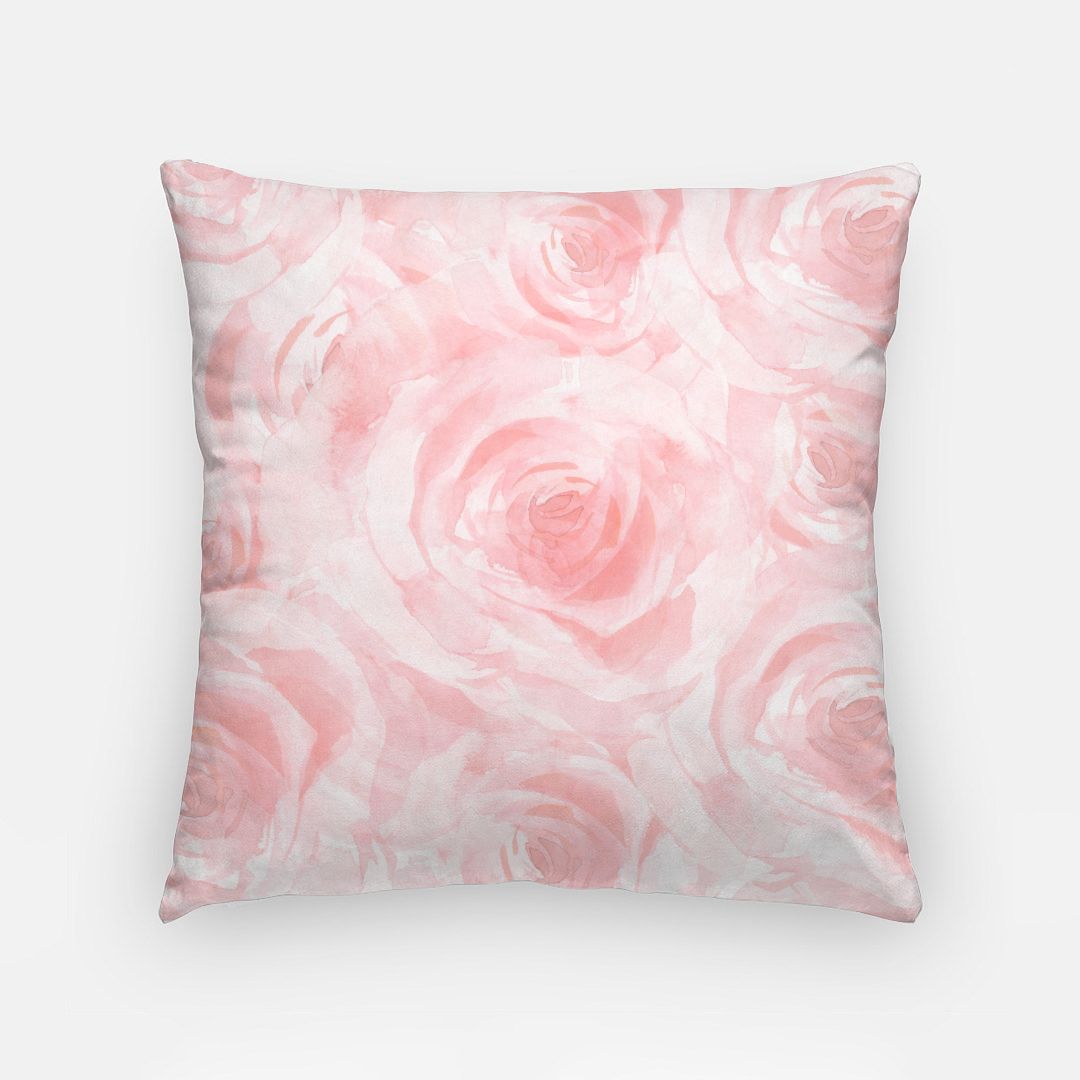 Personalized Pink Roses Lumbar Pillow Cover 18"