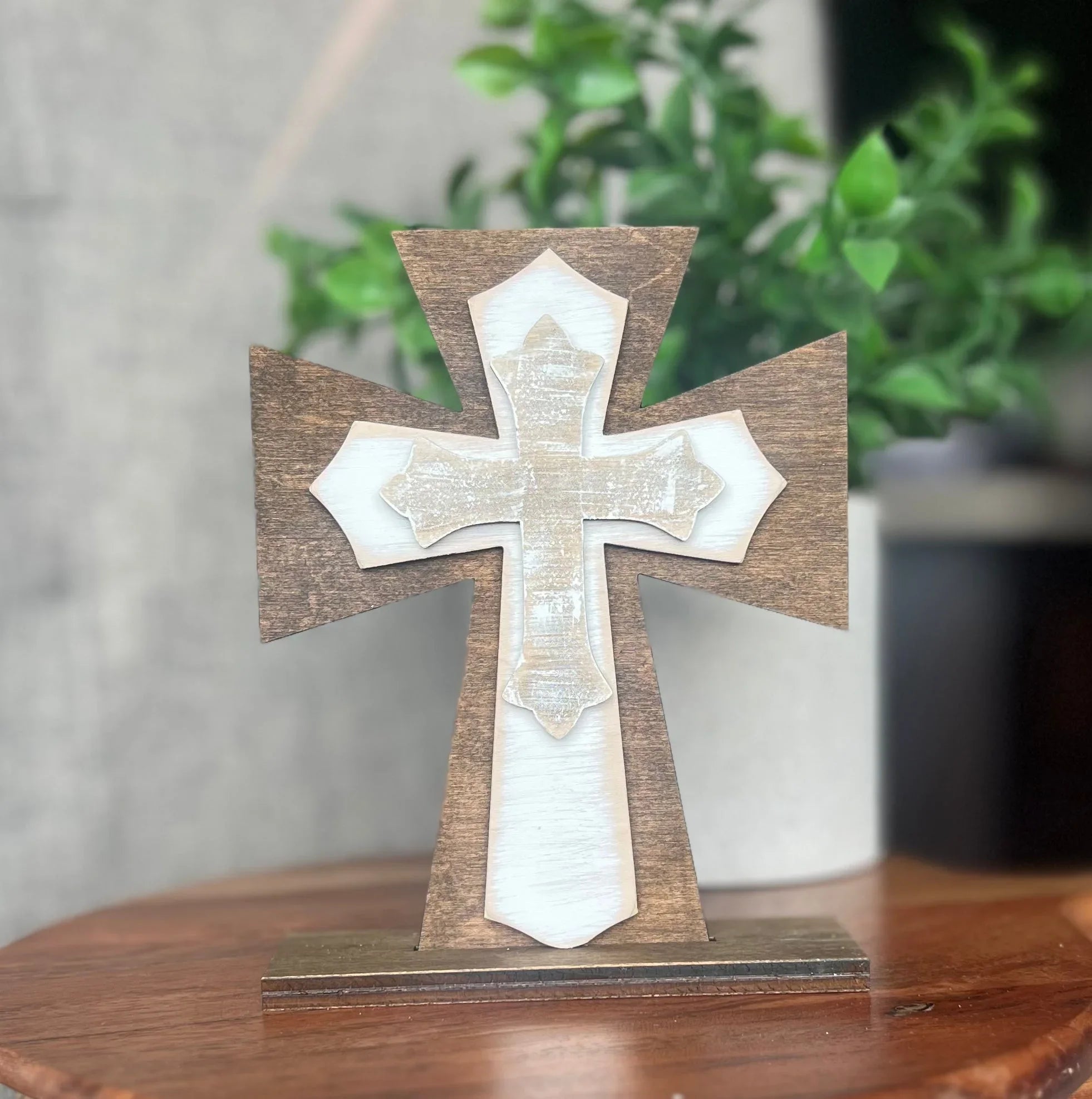Cross Shelf Sitter | Faith & Spiritual Dorm Decor | Custom Gifts