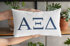 Alpha Xi Delta Lumbar Pillow Cover Greek Letters | Official Gift Shop | Custom Merchandise | Festive Fit Home