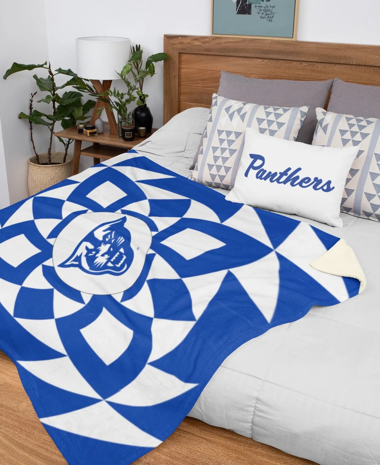 Georgia State University Blanket Sherpa Tribal Panther  60"x80" | Gifts and Merchandise | Festive Fit Home