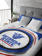 Georgia State XL 60x80 Sherpa Blanket - Bullseye | GSU Dorm Decor | Campus Greek Fit