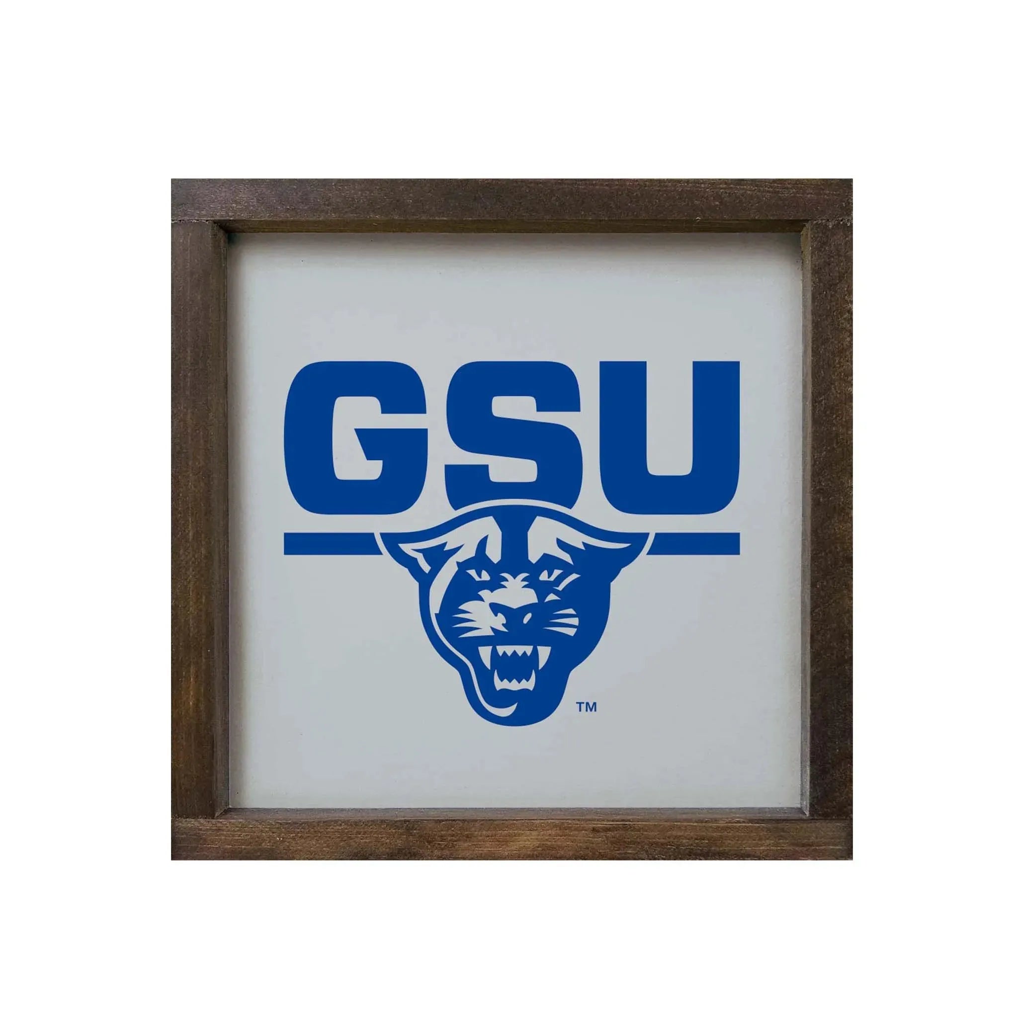 GSU 12x12 Wood Framed Sign - Gray Walnut Stain Wall Art & Signs