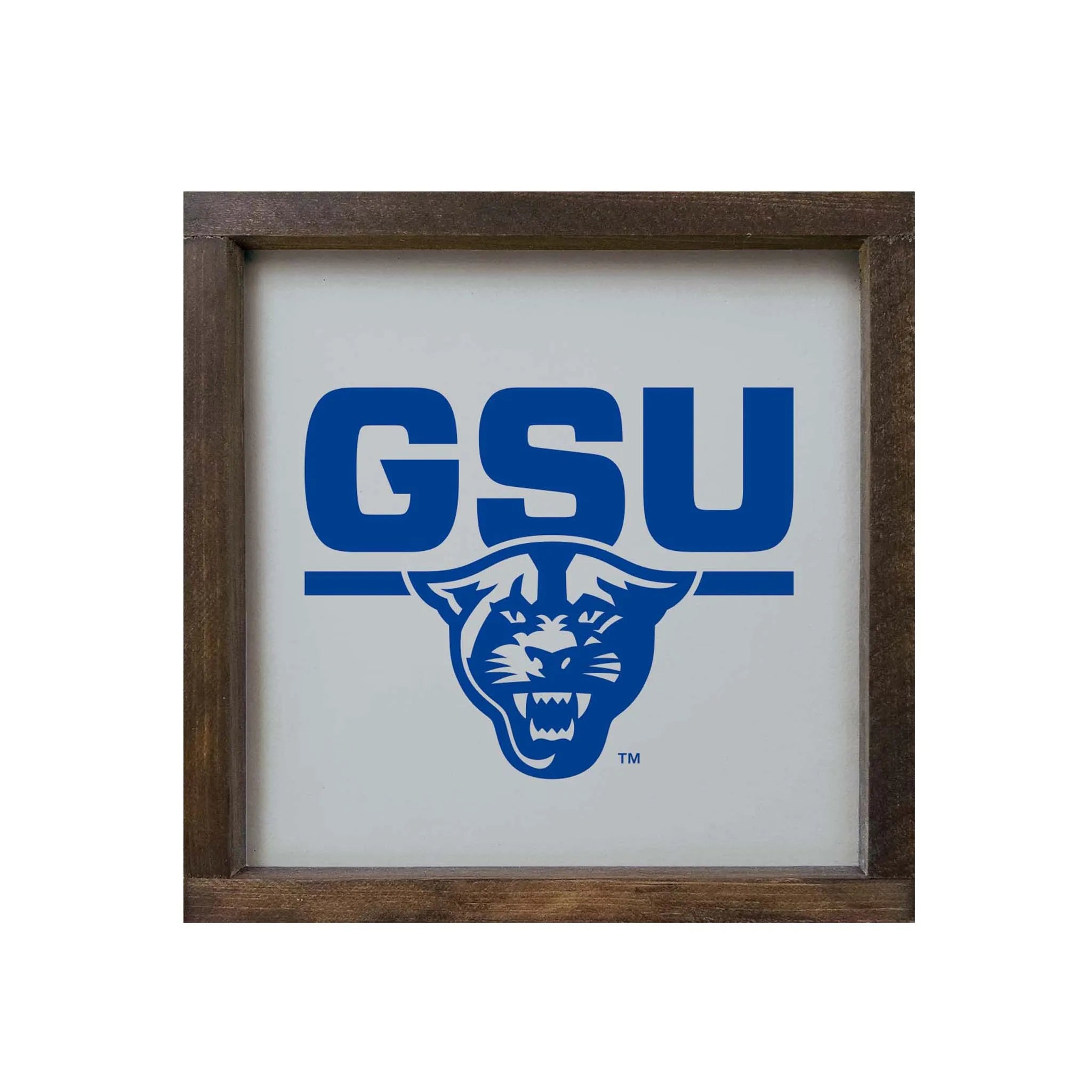 GSU 12x12 Wood Framed Sign - Gray | Custom Panthers Gifts &  Decor | Campus Greek Fit