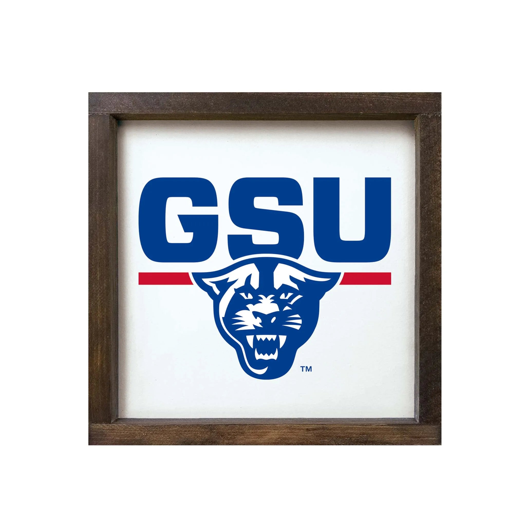 GSU 12x12 Wood Framed Sign | Georgia State University Gifts & Decor | Campus Greek Fit