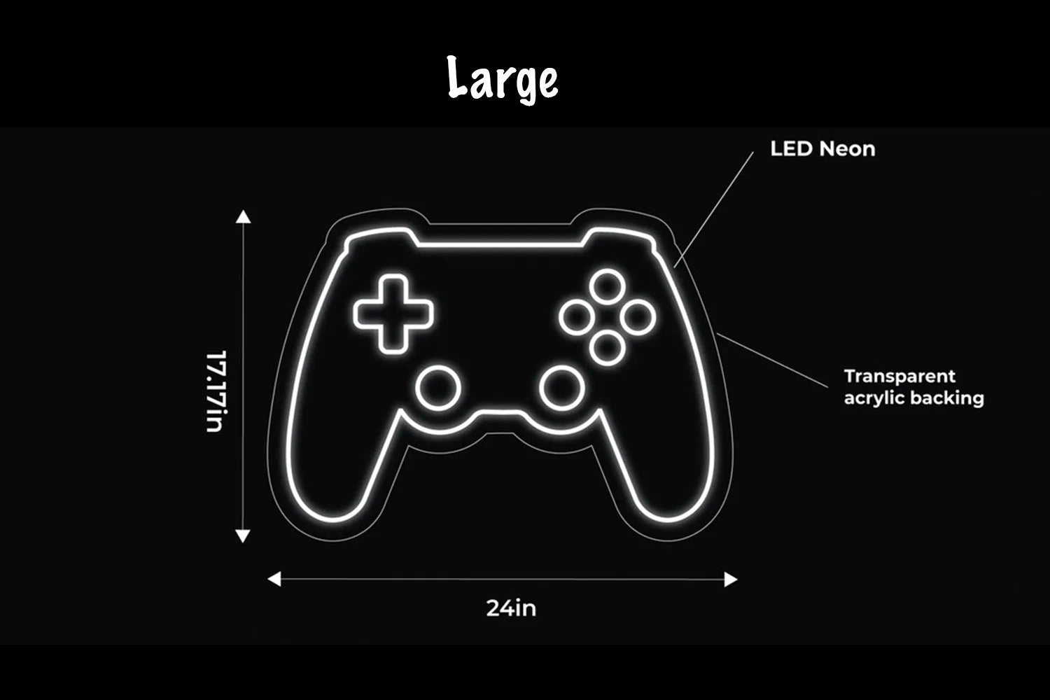Gaming Controller LED Neon Sign w/ Dimmer Neon Signs