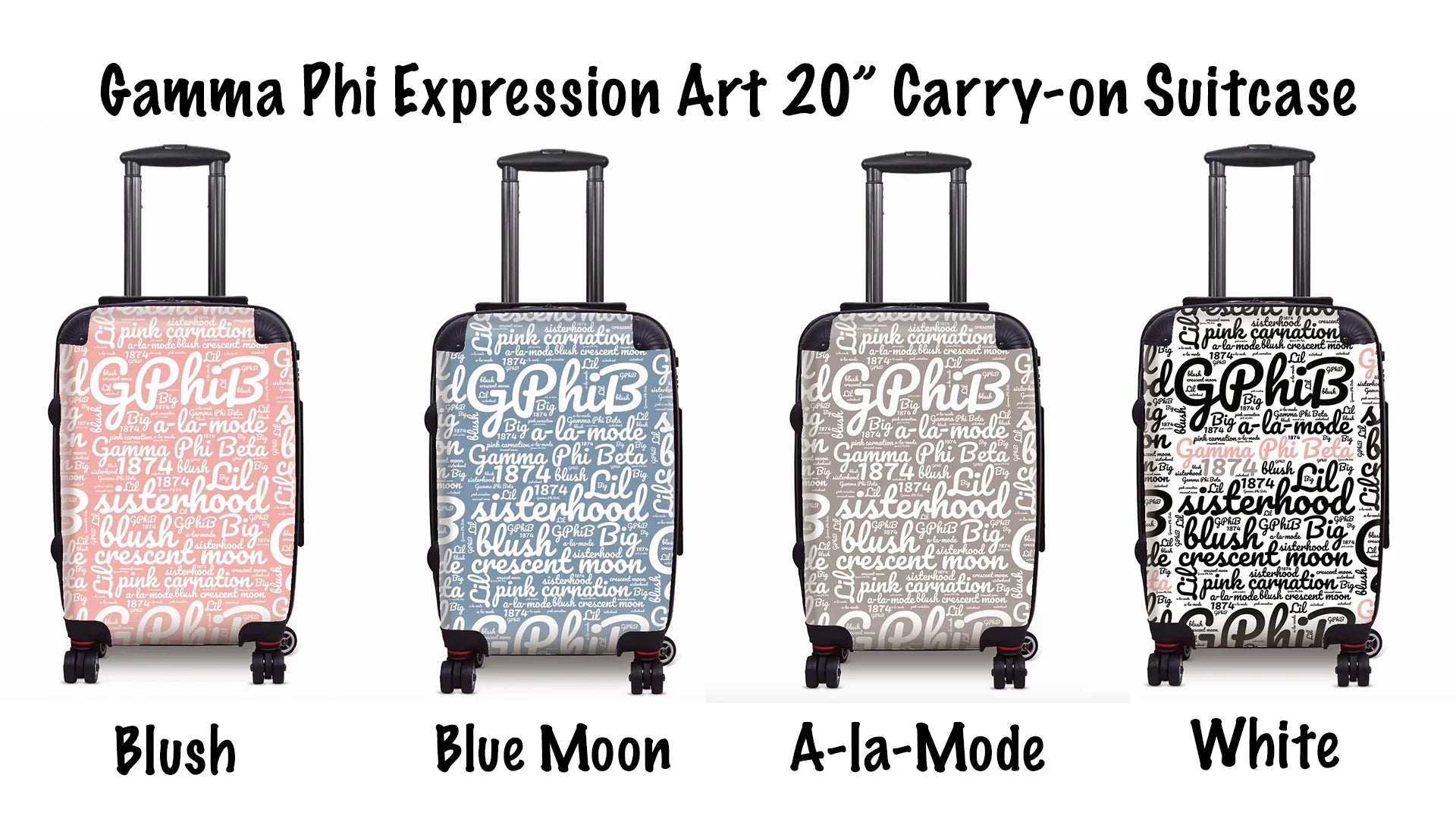 Gamma Phi Beta Carry-on Suitcase Expression Art Swatches