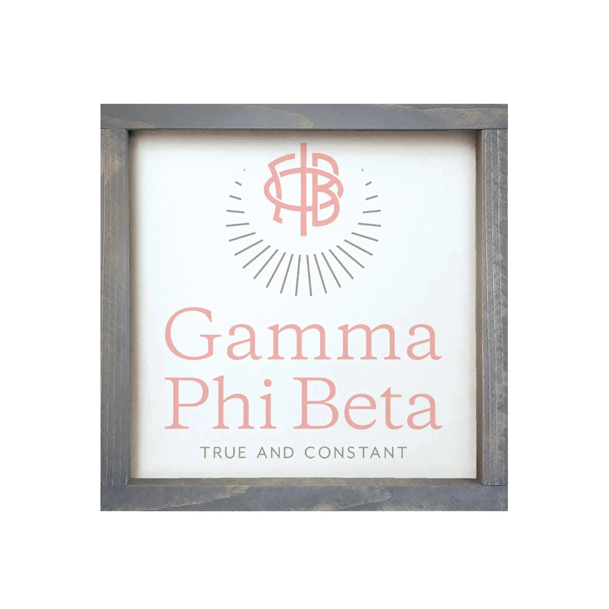 Gamma Phi Beta 12x12 Traditional Wood Framed Sign Weathered Gray Wall Art & Signs