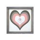 Gamma Phi Beta 12x12 Heart Wood Framed Sign Weathered Gray Wall Art & Signs