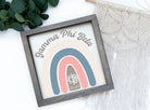 Gamma Phi Beta 12x12 Rainbow Wood Framed Sign - Rainbow Wall Art & Signs