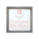 Gamma Phi Beta 12x12 Traditional Wood Framed Sign Weathered Gray Wall Art & Signs