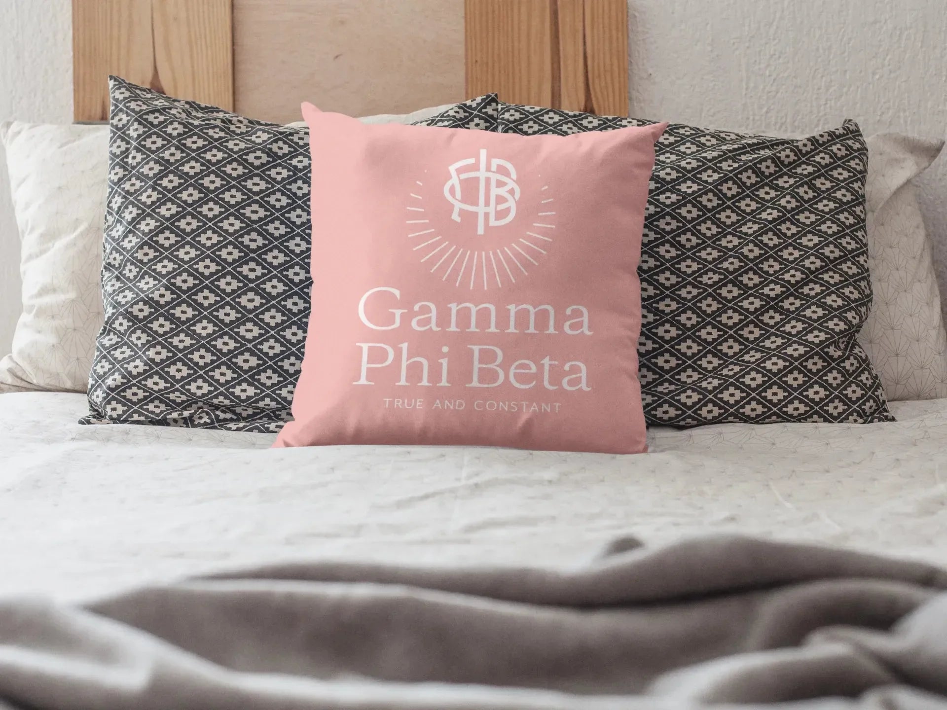 Gamma Phi Beta 18" Traditional Throw Pillow Blush Lifestyle