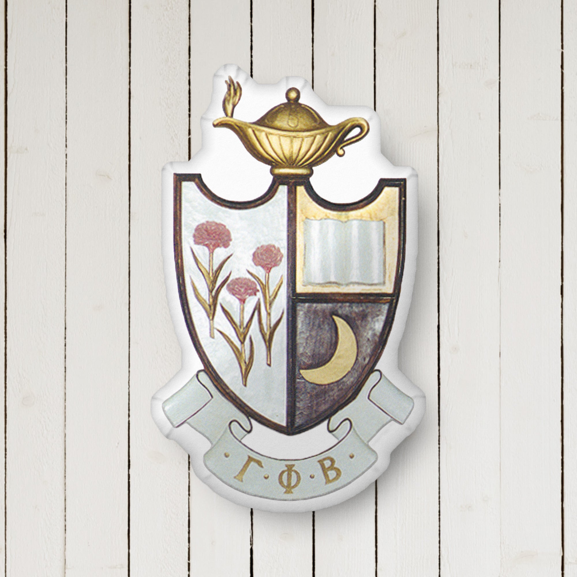 Gamma Phi Beta Crest Custom-Shape Throw Pillow | GPhiB Gifts