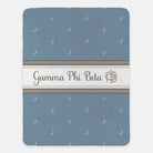 Gamma Phi Beta XL 60x80 Sherpa Throw Blanket - Crescent Blue Throw Blankets