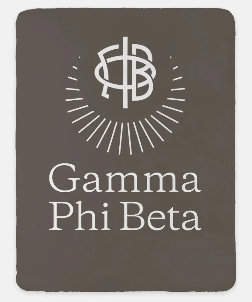 Gamma Phi Beta XL 60x80 Traditional Sherpa Throw Blanket Brownstone