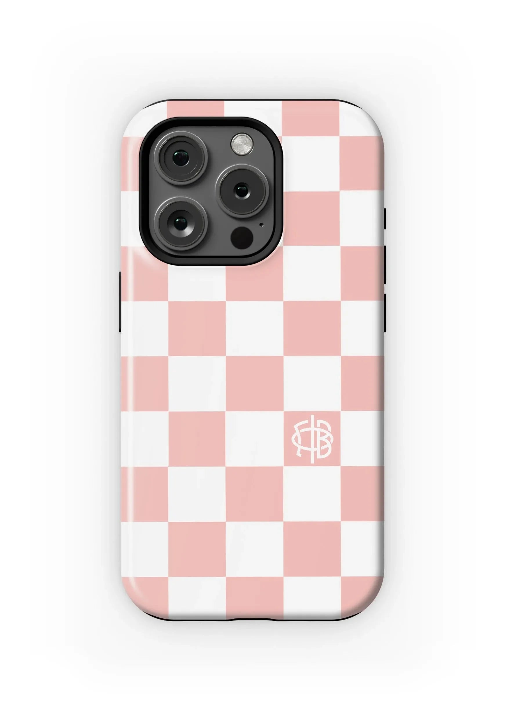 Gamma Phi Beta iPhone 16, 15, 14 Mobile Phone Case - Blush Check Matte Mobile Phone Cases