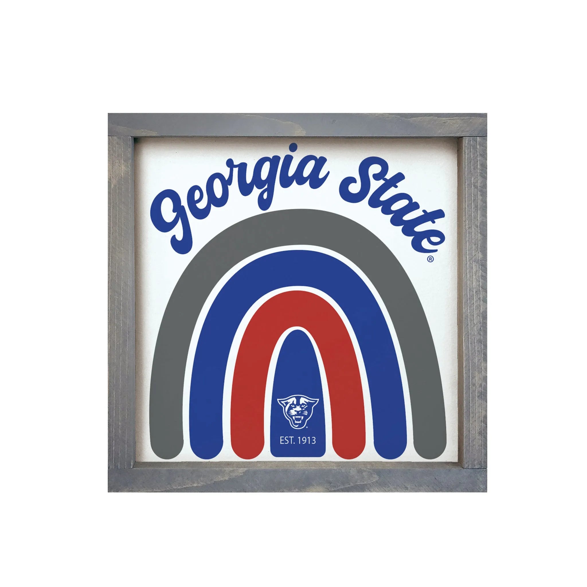 Georgia State University Wood Sign - Rainbow - 12"x12" | Unique Gifts | Festive Fit Home