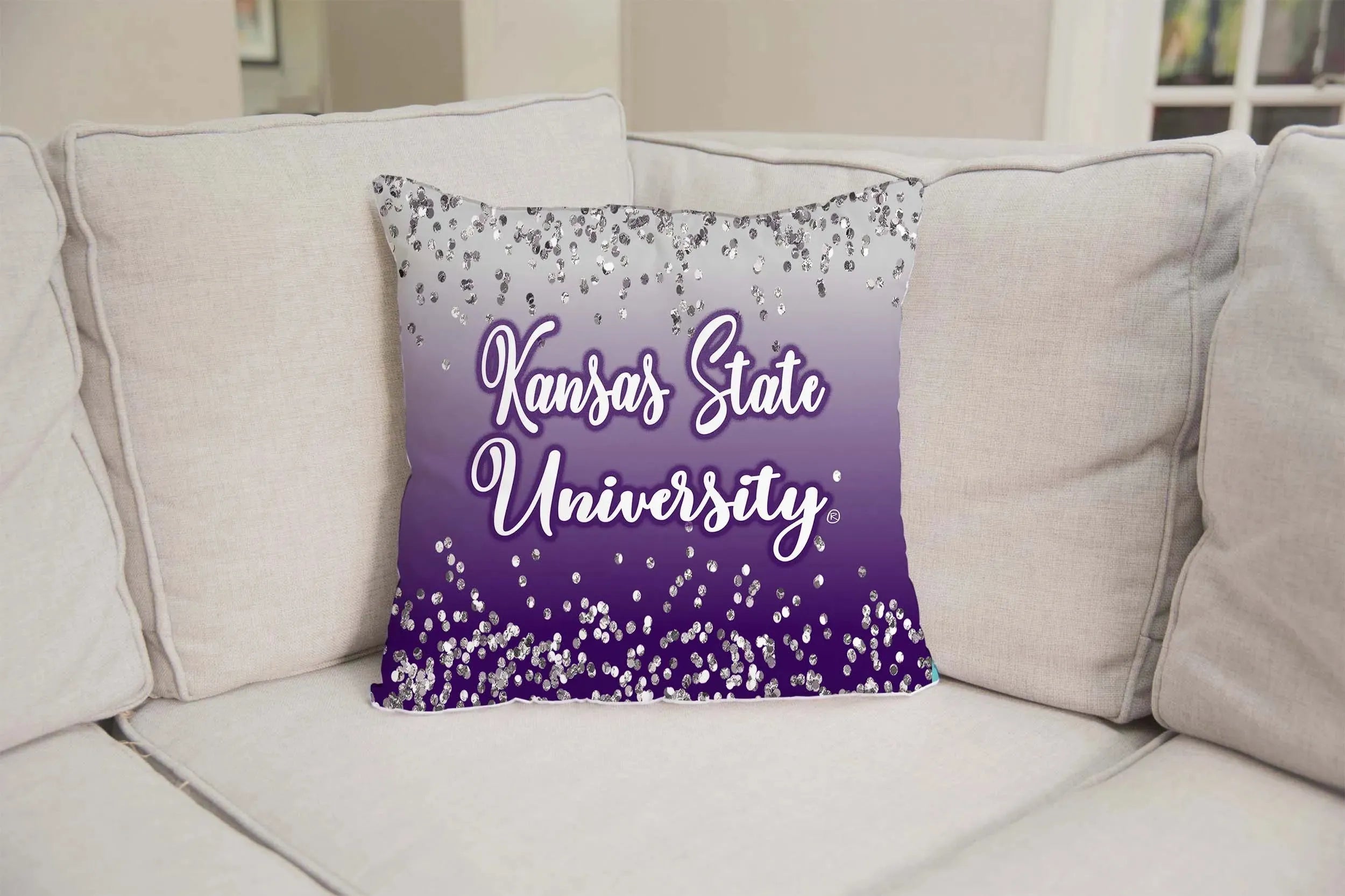 Kansas State University Pillow Cover - Glitter 18" Pillow Covers