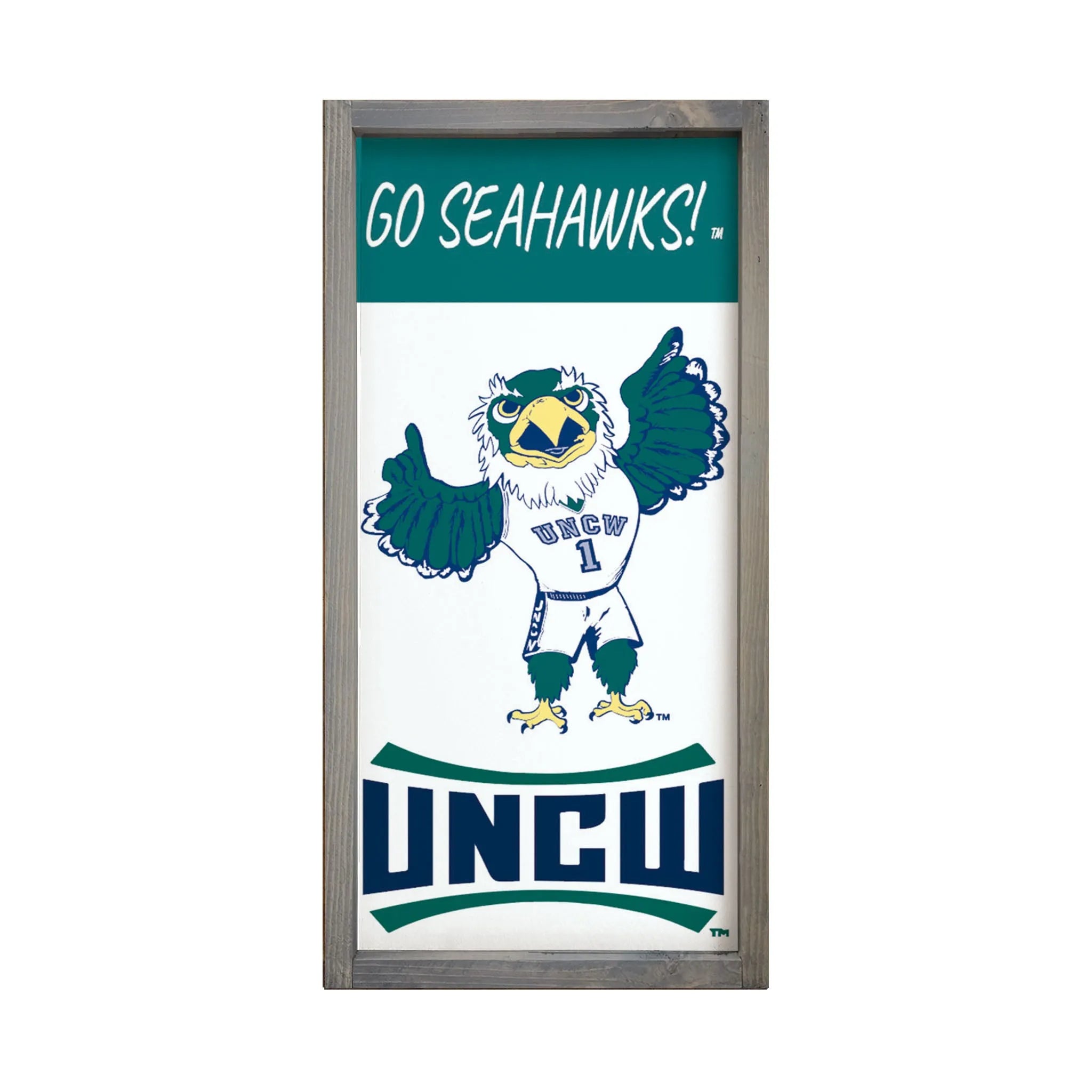 UNC Wilmington Sign - Go Seahawks - 12"x24" | UNCW Gifts and Decor | Official Merchandise | Festive Fit Home