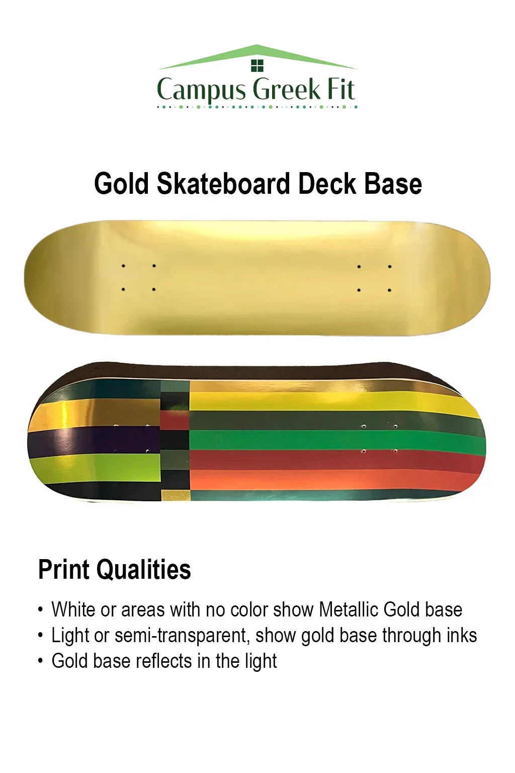 BLAZE Gold Skateboard Deck Skateboard