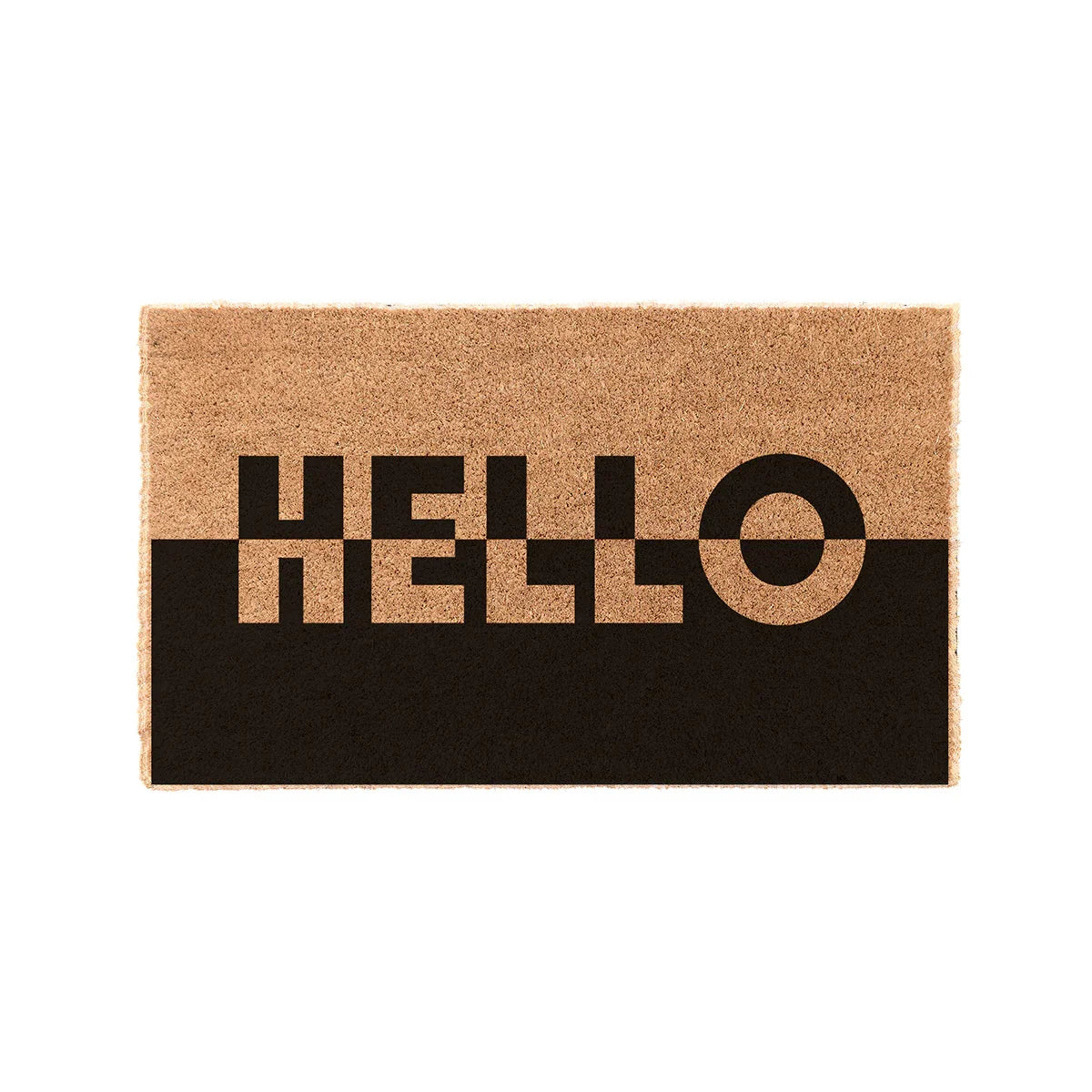 Hello Color Block Coir Doormat Door Mats