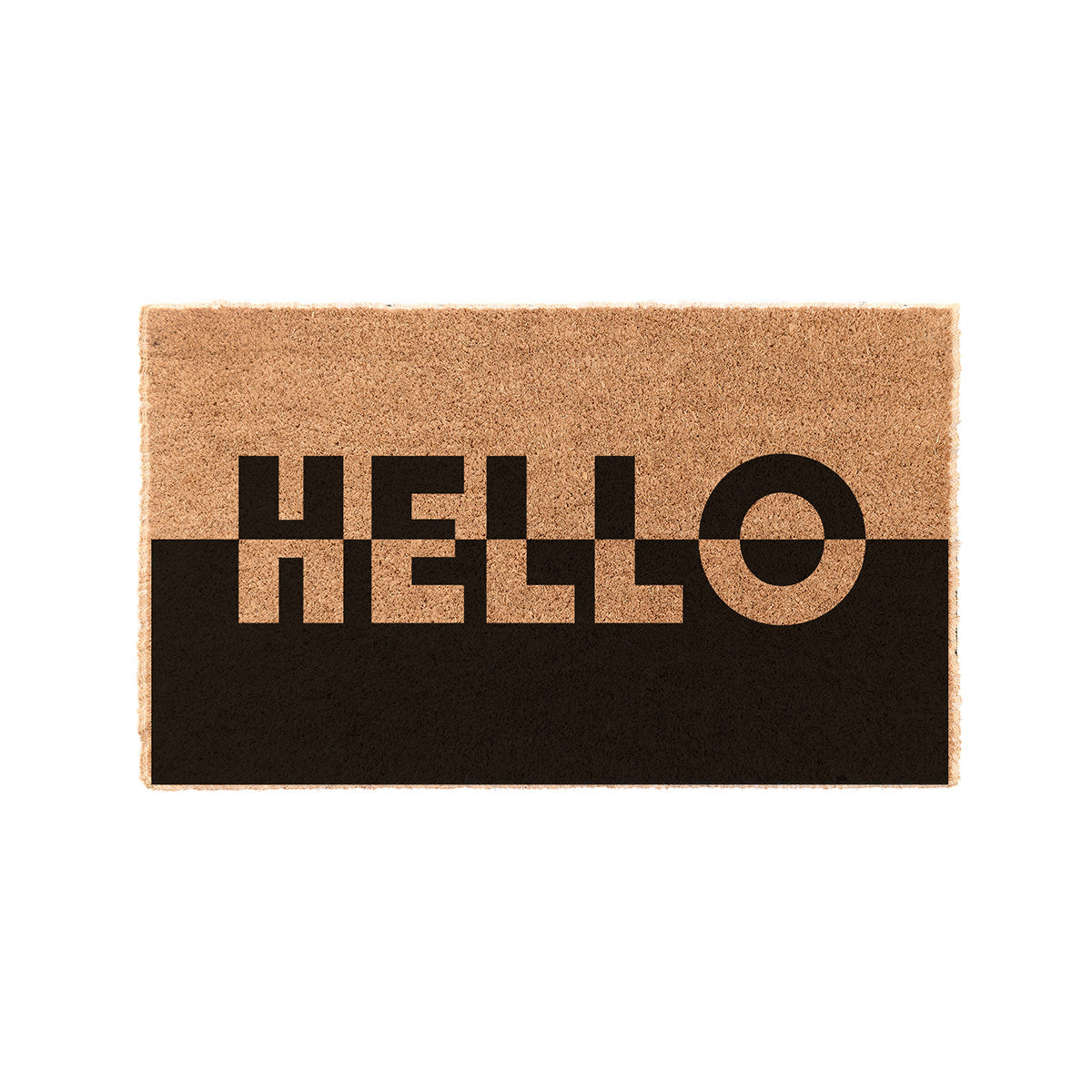 Hello Color Block Coir Doormat Door Mats