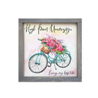 High Point University 12x12 Wood Framed Sign - Floral Bike | HPU Decor | Campus Greek Fit