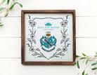 Zeta Tau Alpha Sign - White Violet Frame with Crest - 12"x12" | Gifts