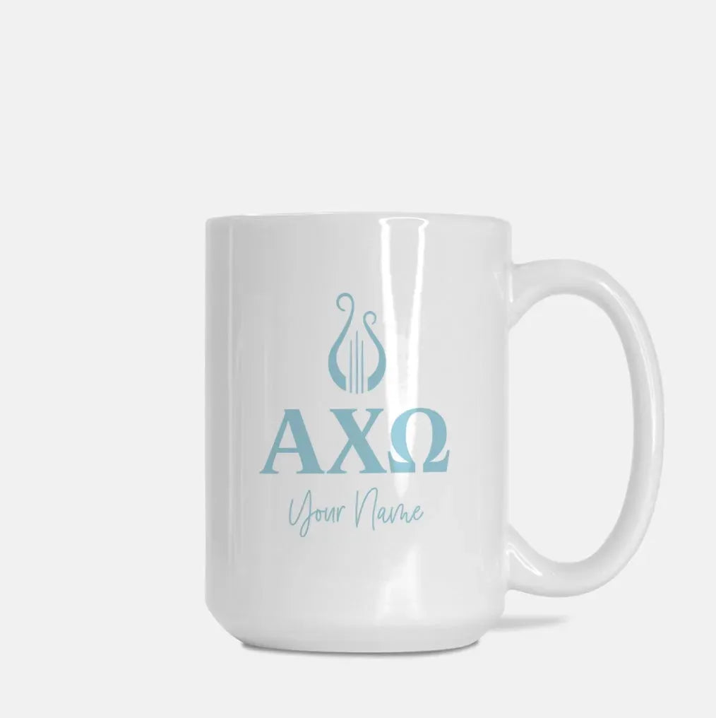 Alpha Chi Omega Personalized Mug Deluxe 15 oz. - Greek Letters Olympus Drinkware