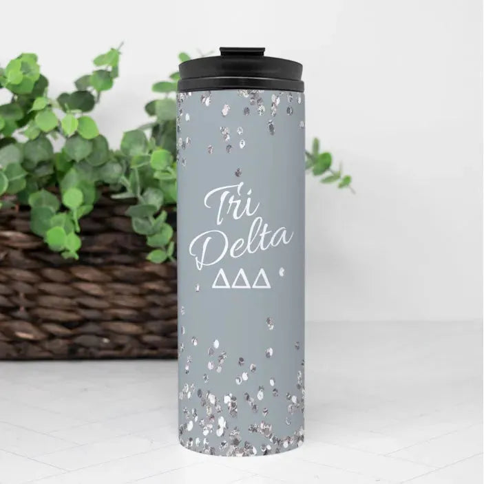 Tri Delta Thermal Tumbler - Glitter Drinkware