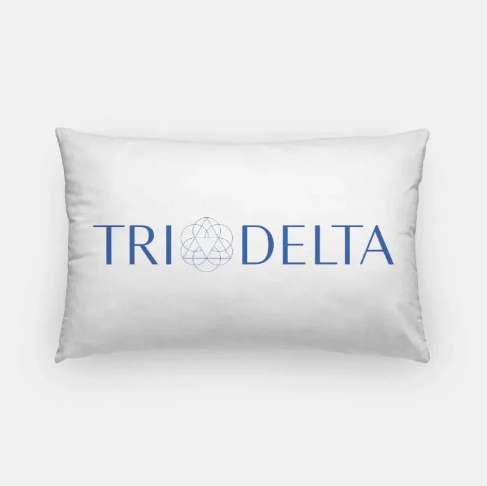 Tri Delta Traditional Lumbar Pillow Cover White Blue Pillow Covers