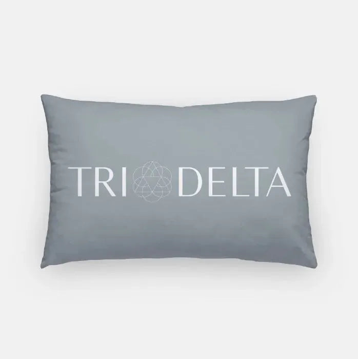 Tri Delta Traditional Lumbar Pillow Cover Silver Pillow Covers