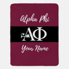 Personalized Alpha Phi Sherpa Blanket - Greek Letters 60"x80" | Gifts