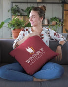 Winthrop Garnet Traditional Logo Throw Pillow Cover -18" | Gifts and Dorm Decor | Festive Fit Home