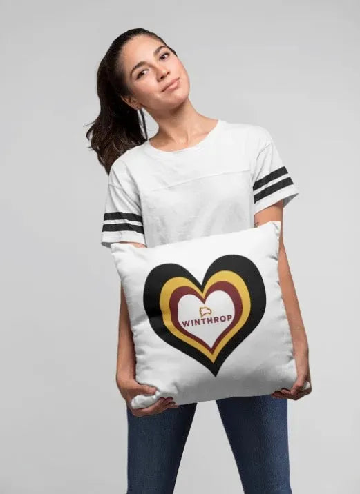 Winthrop University 18" Heart Throw Pillow Cover Pillow Covers